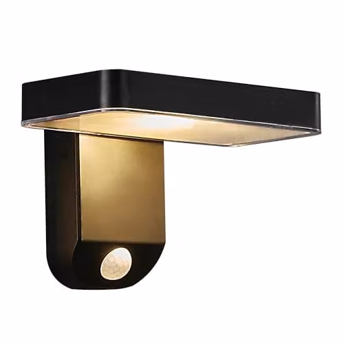 Nordlux Rica Solar LED Outdoor Wall Light, Black Plastic, IP44, Warm White 3000k with Motion and Dusk Sensors – 1