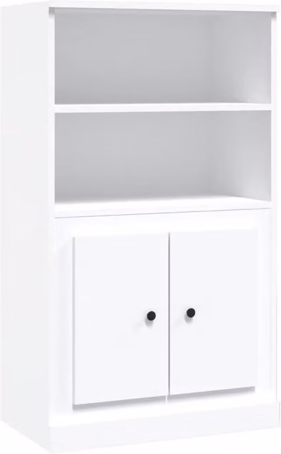 Berkfield Home White Highboard with Hinged Doors and Internal Shelves, W/D/H: 60 x 35.5 x 103.5 cm