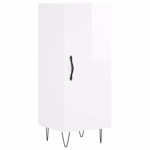vidaXL Modern High Gloss White Sideboard in Engineered Wood W/D/H: 34.5 x 34.5 x 90 cm