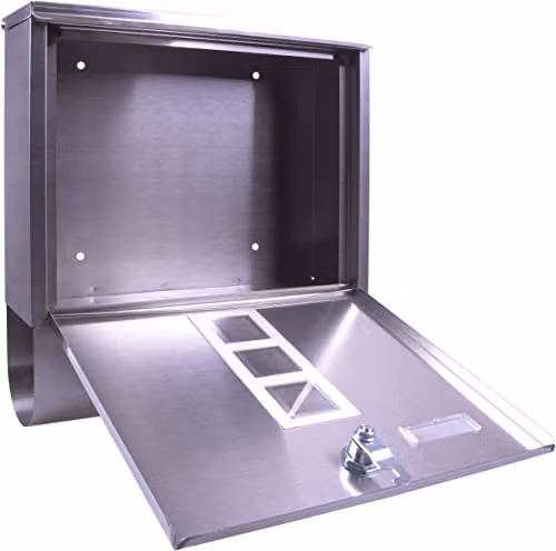 St Helens Home & Garden Wall Mounted Lockable Letterbox, Silver, H 33.5 cm x W 30.5 cm x D 9.6 cm – 3