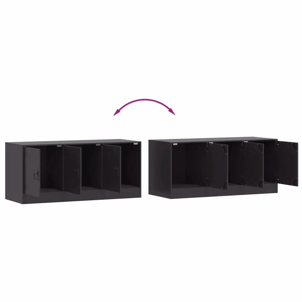 Berkfield Home Industrial Black Steel TV Cabinet W/D/H: 99 x 39 x 44 cm – 4
