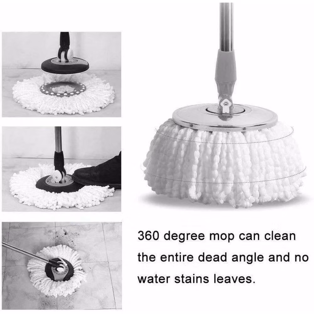 FLAVORA 6 Pack Replacement Round Mop Heads in White – 2