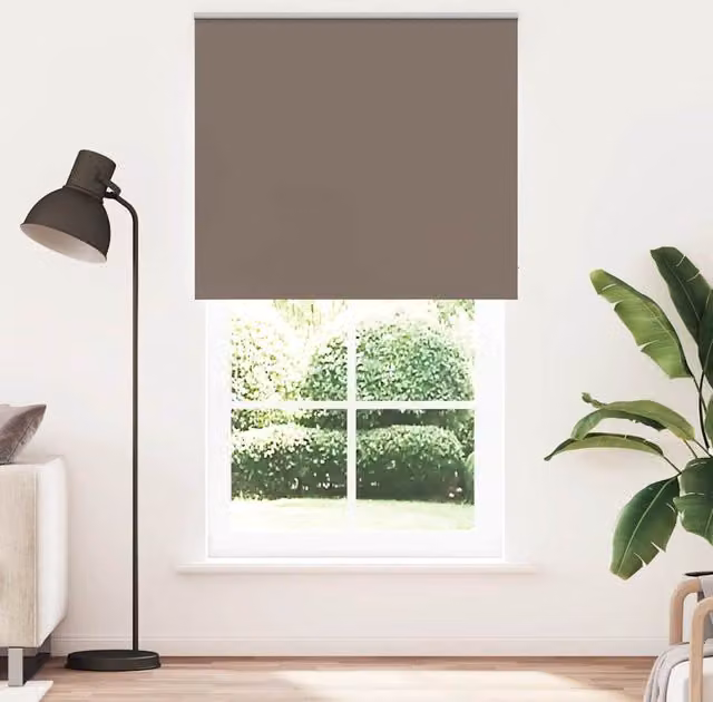 Berkfield Home Blackout Roller Blind in Coffee Brown, Thermal Insulating Polyester, W: 135 cm, H: 230 cm