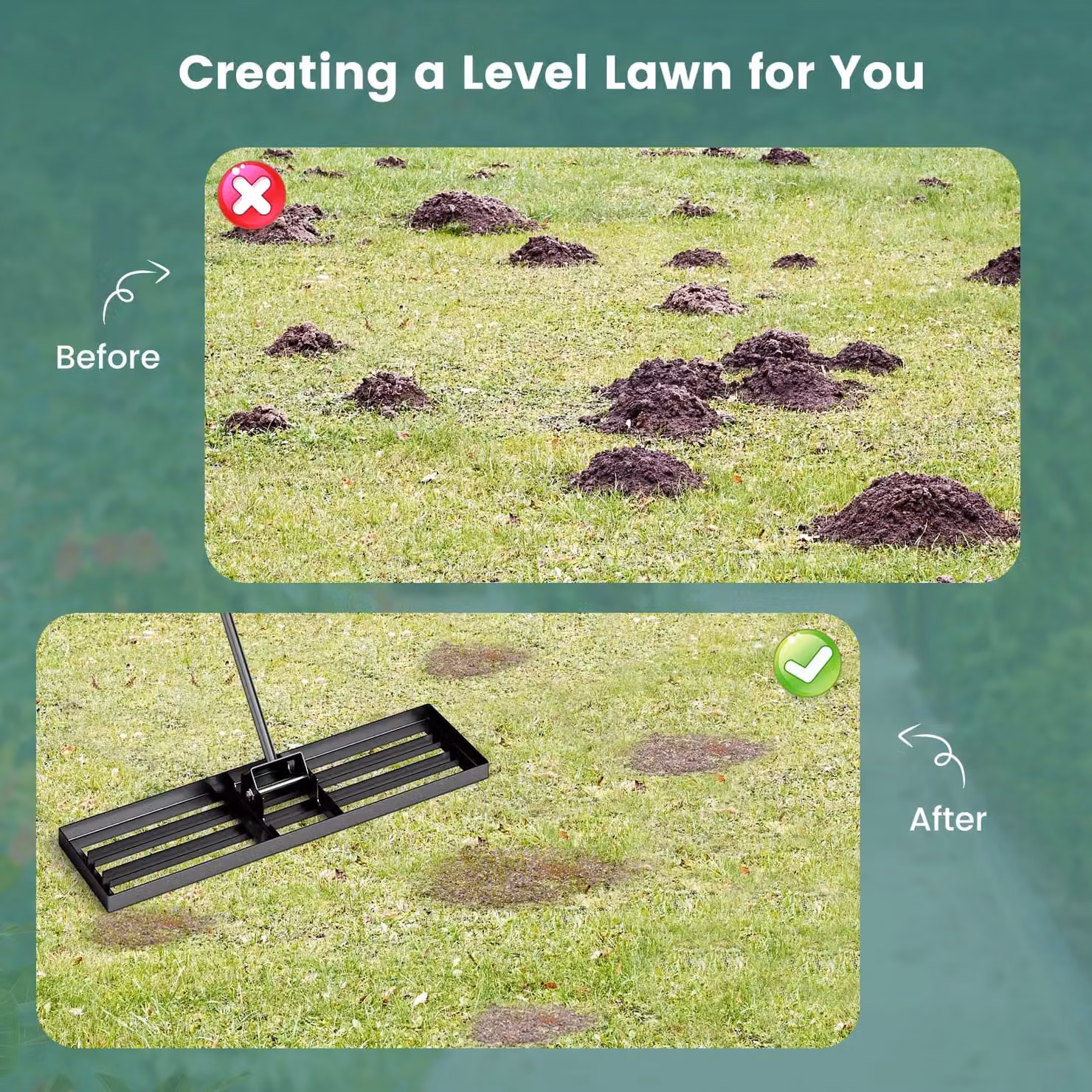 Gymax Heavy Duty Lawn Leveling Rake in Black – 6
