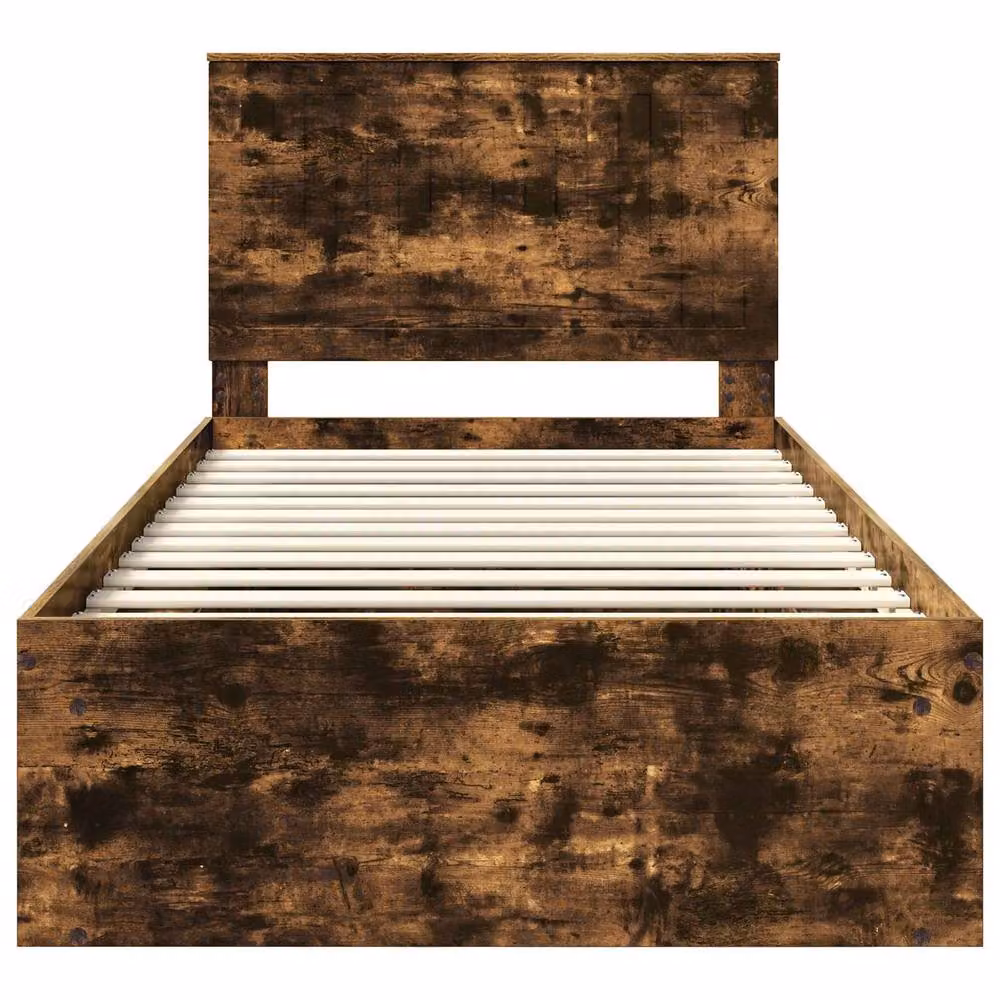 Berkfield Home Modern Bed Frame in Smoked Oak Brown, W/D/H: 100 x 200 cm – 4