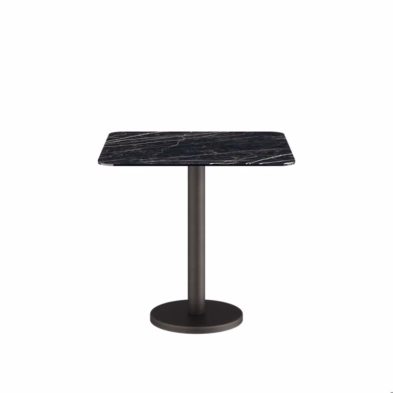 Dome Deco BARI SQUARE Bistro Table with Black Marble Top