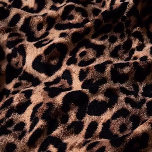 OHS Reversible Leopard Print Sherpa Fleece Duvet Cover and Pillowcase Set, Natural, W/D/H: 135 x 200 cm, Pillowcase: 48 x 74 cm – 4