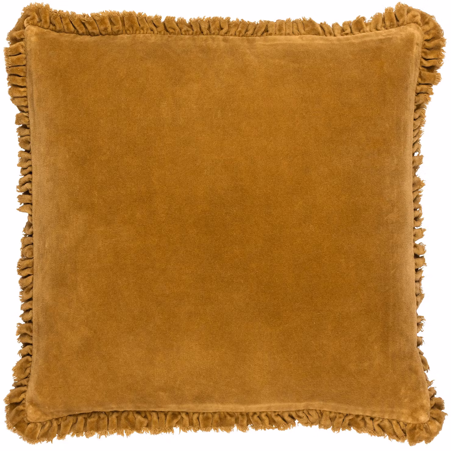 Yard Bertie Cotton Velvet Square Cushion in Yellow, 45 x 45 cm – 2