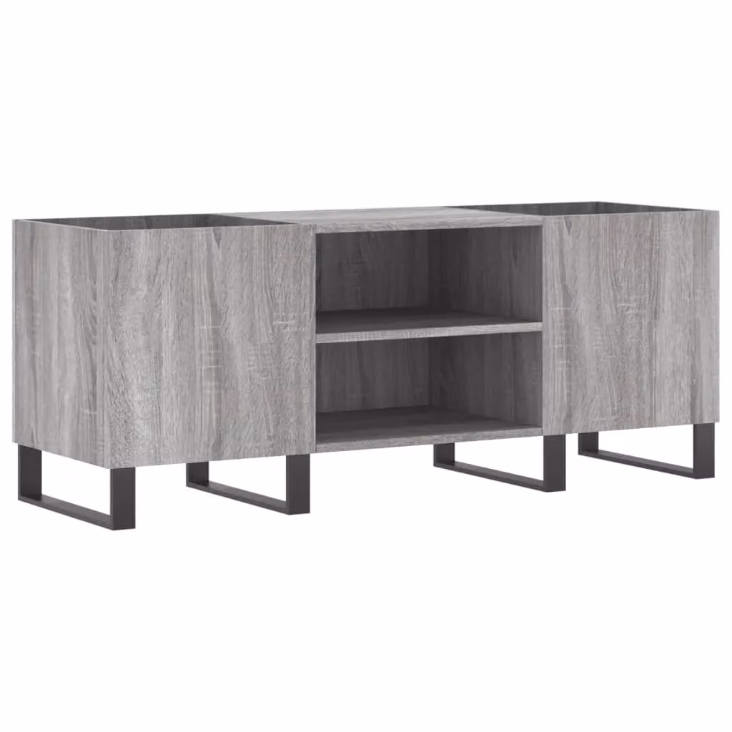 Berkfield Home Record Cabinet in Grey Sonoma, W/D/H: 121 x 38 x 48 cm – 2