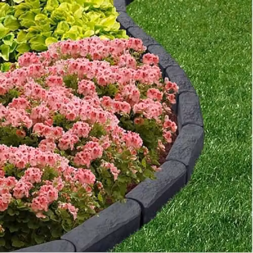 Nicoman Rubber Stone Effect Garden Lawn Edging Border in Anthracite Grey – 1