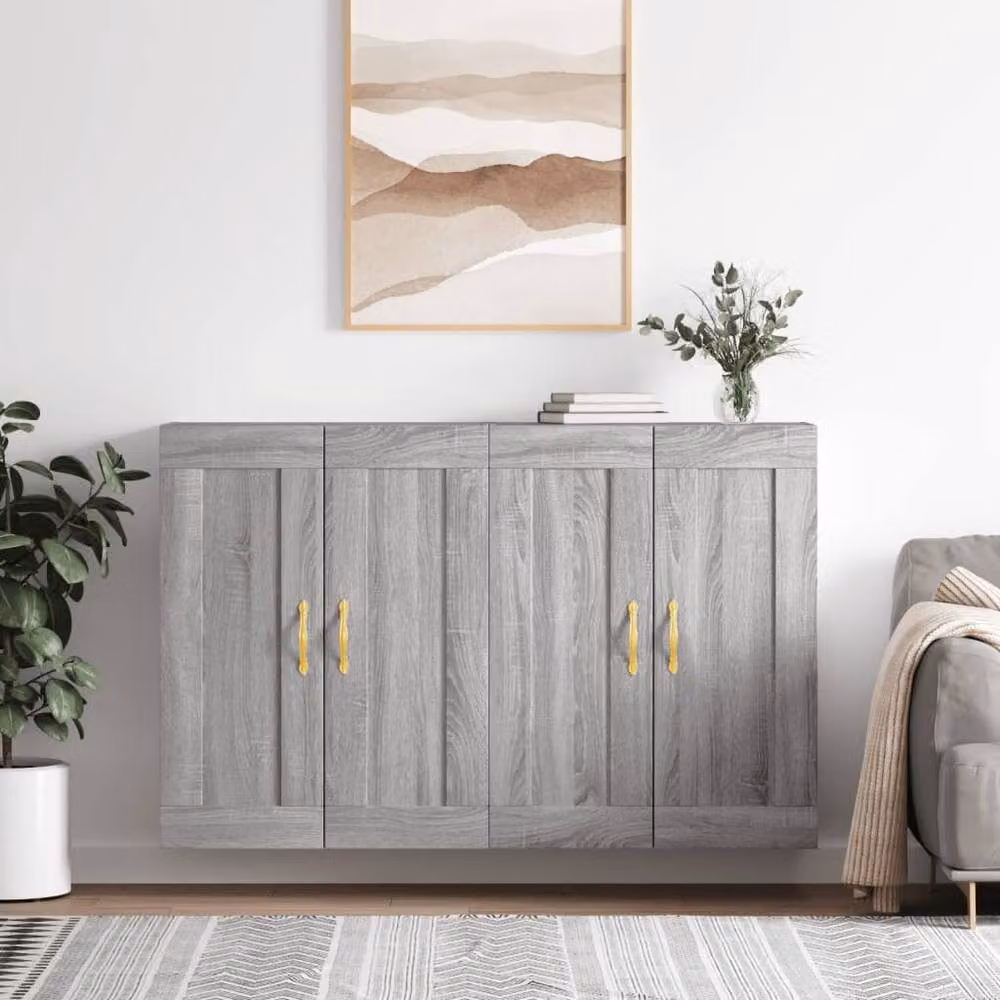 Berkfield Home Set of 2 Wall Mounted Cabinets in Grey Sonoma Engineered Wood – 2