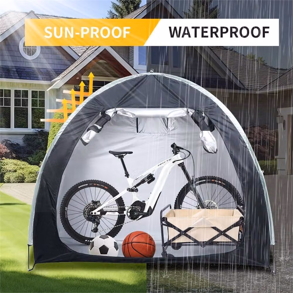 Ventryn Bicycle Storage Tent for Garden and Outdoor Use, Black, W/D/H: 200 x 80 x 80 cm – 4