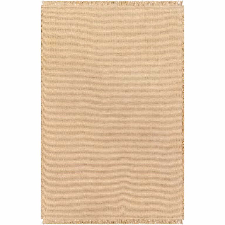 Livabliss Kimi Modern Jute Living Room Rug with Fringes in Camel, W/D/H: 120 x 170 cm