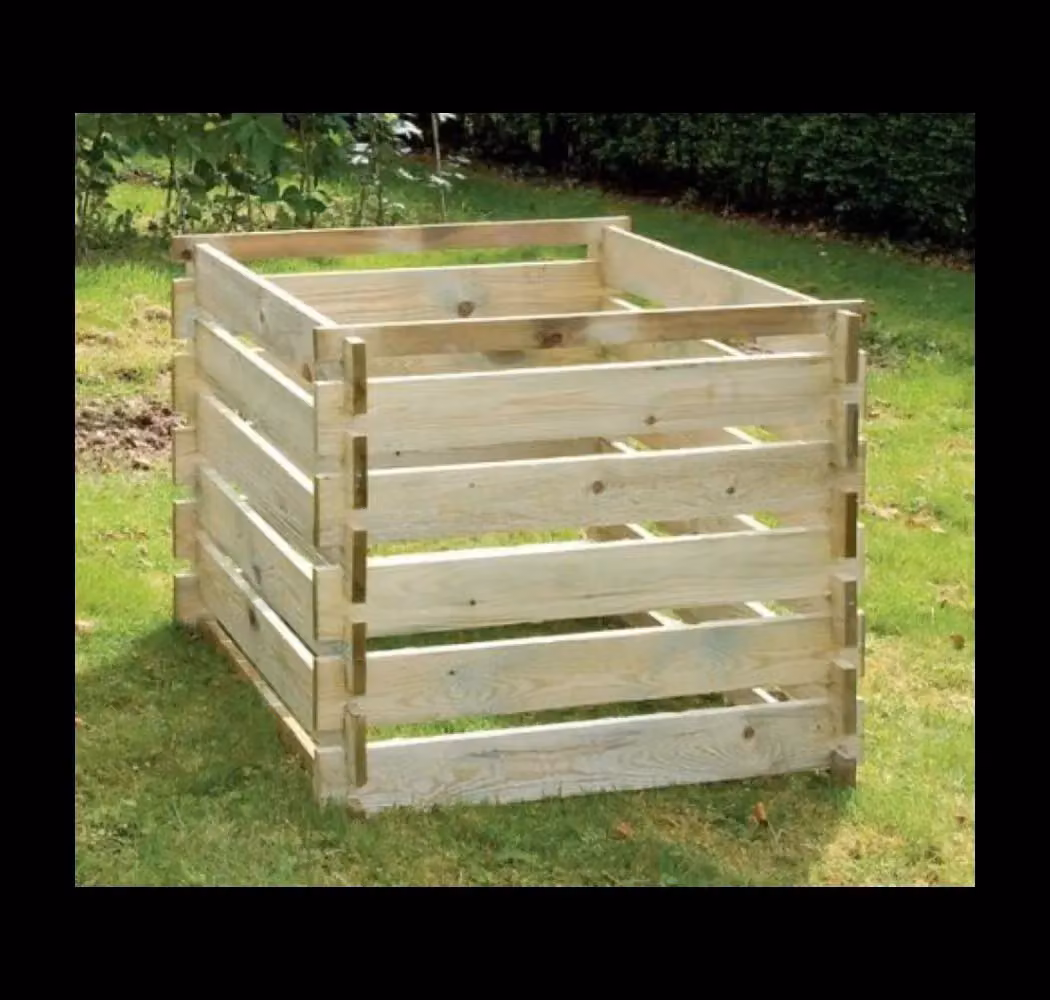 Primrose Beige Wooden Outdoor Compost Bin with Slatted Design – 2