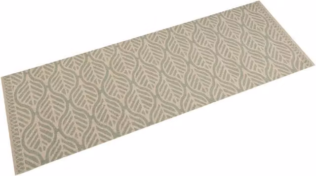 Berkfield Home Washable Green Velvet Floral Kitchen Rug, W: 45 cm, L: 150 cm