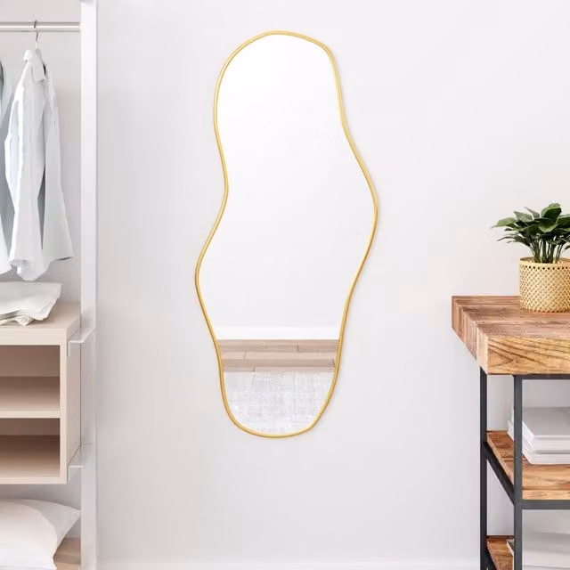 Berkfield Home Minimalist Rectangular Wall Mirror in Gold, W: 100 cm, H: 45 cm