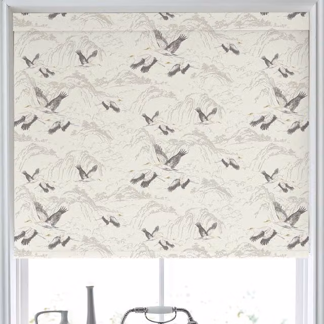 Laura Ashley Animalia Made to Measure Blackout Roller Blind in Silver and Grey
