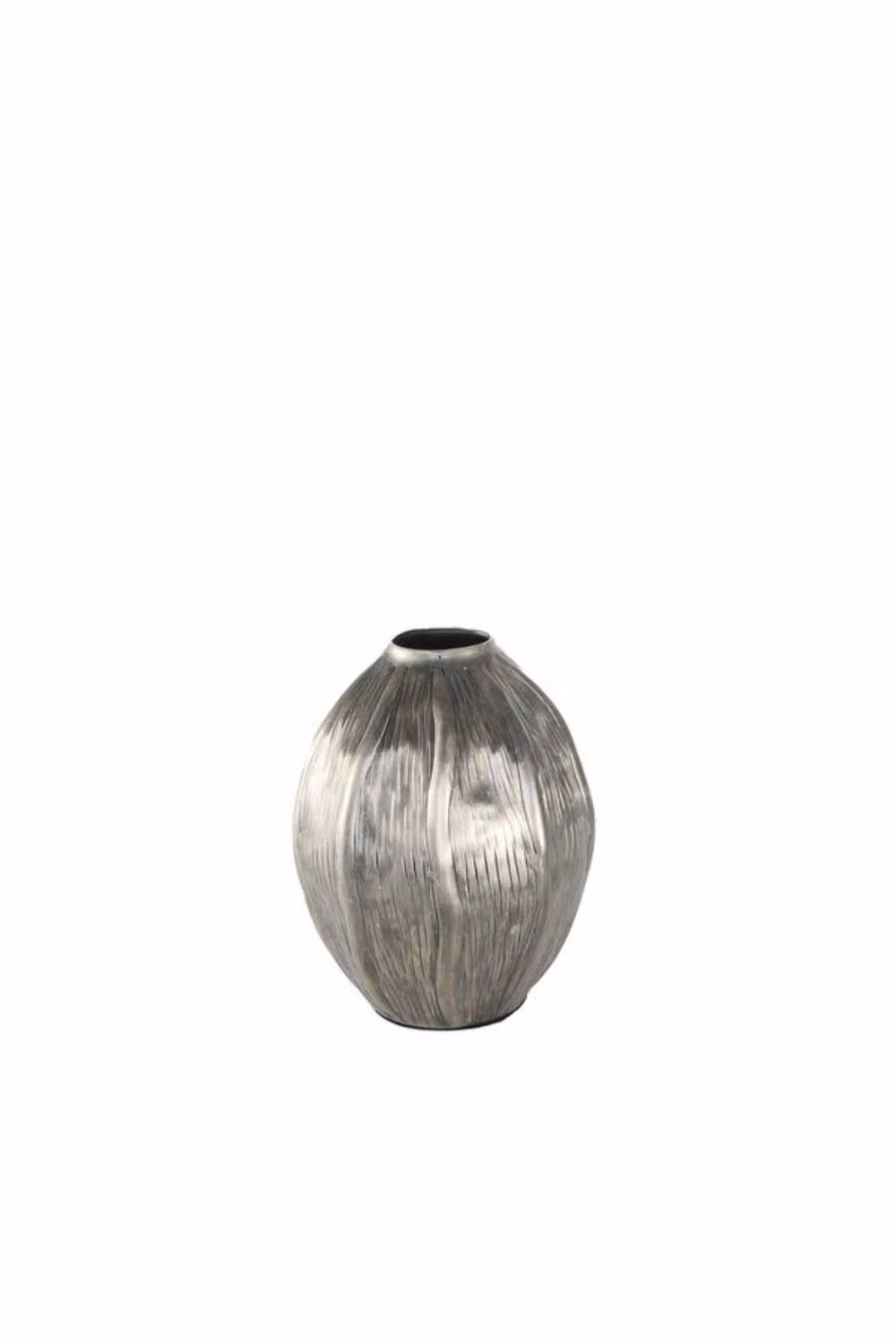 KDMD Eros Seed Metal Vase in Antique Silver, Height: 19 cm – 2