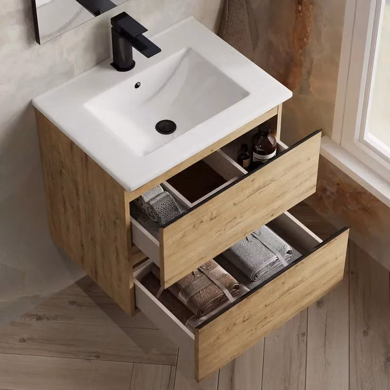 Banyetti Vatilla 600mm Wall Hung Vanity Unit with Lira Basin in Ostippo Light Oak – 4