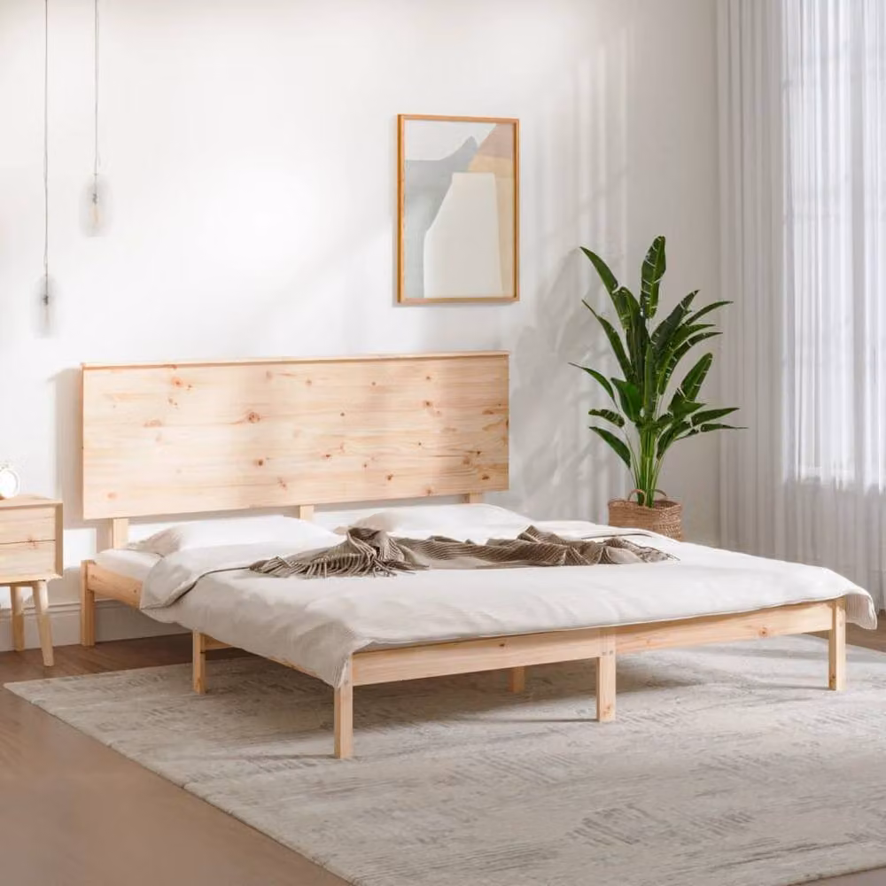 Berkfield Home Solid Wood Pine Bed Frame in Sand, W: 150 cm, D: 200 cm – 2