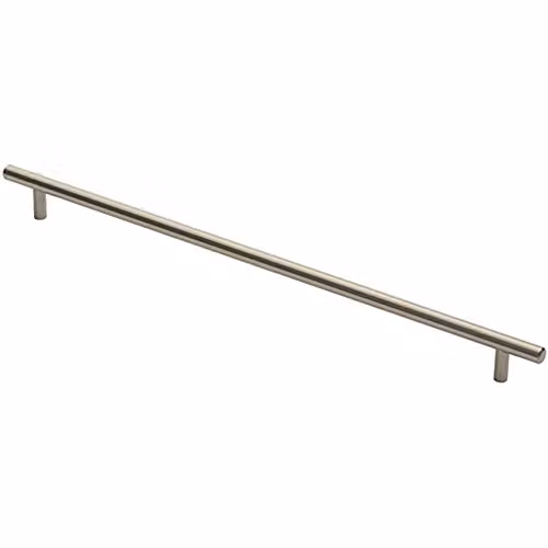 Loops Round T-Bar Cabinet Pull Handle in Brushed Silver, W: 444 mm, D: 12 mm, Fixing Centres: 384 mm