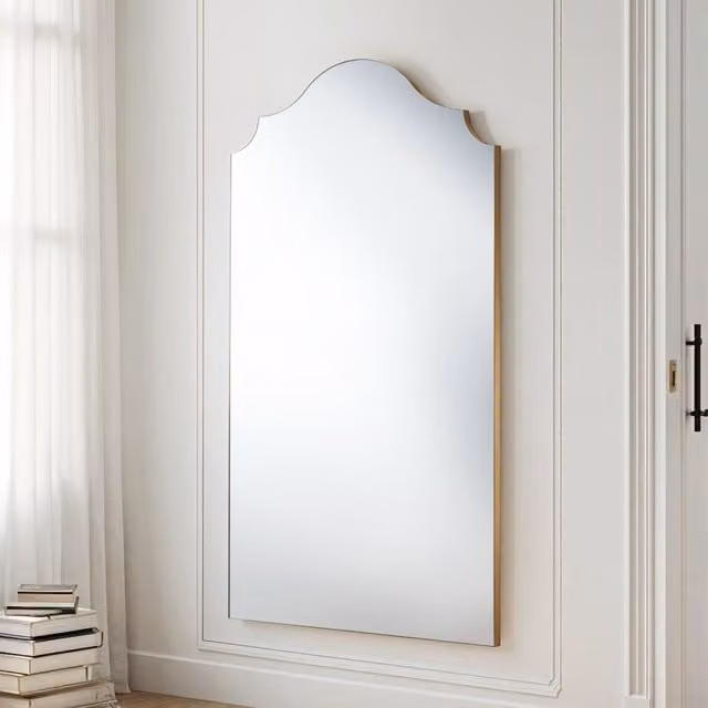 Yearn Precious Curved Arched Full Length Wall Mirror in Gold