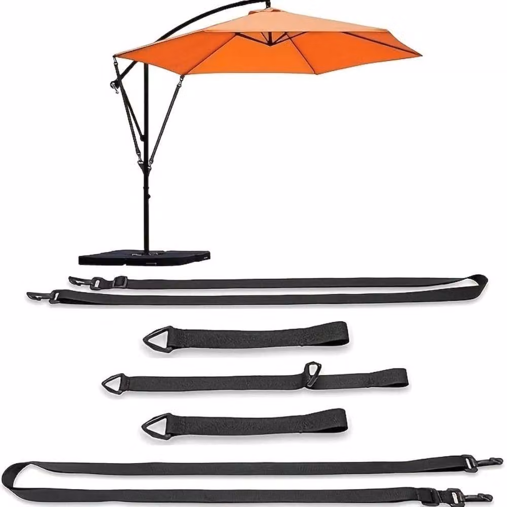 FLAVORA 5 Pack Black Ratchet Cantilever Umbrella Wind Stabiliser Straps, 1.25kg – 6