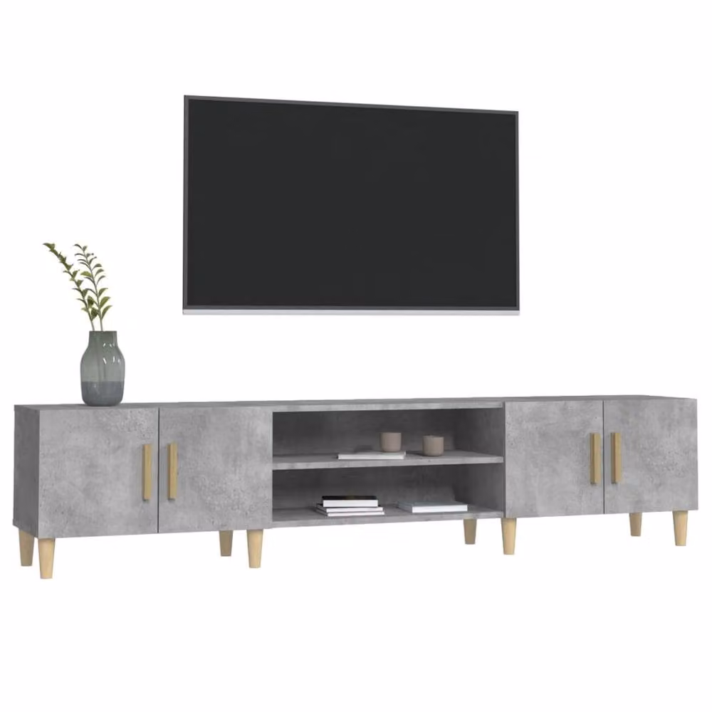Berkfield Home TV Cabinet in Concrete Grey, W/D/H: 180 x 31.5 x 40 cm – 3
