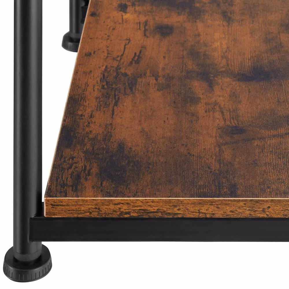 tectake Yonkers Bedside Table in Dark Brown and Black – 8