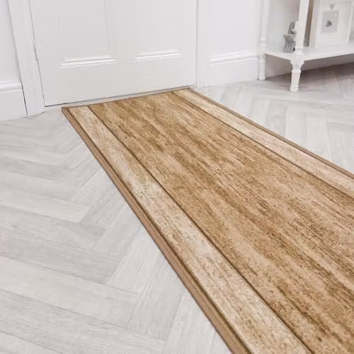 runrug Loop Pile Hallway Runner Rug in Beige, W/D/H: 300 x 66 x 0.54 cm – 1