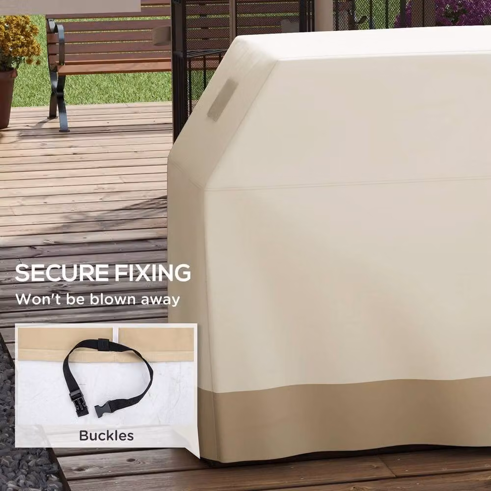 KORVIXA Waterproof UV Protection Rip-Proof Polyester Cover, Beige/Multicolour, W: 152 cm, D: 66 cm, H: 115 cm – 2