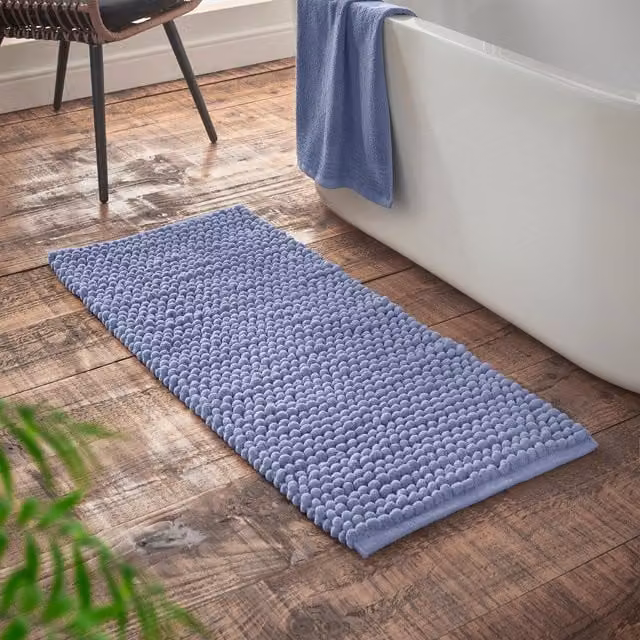 Bianca Aspen Bobble Bath Runner Blue W/D/H: 50 x 120 cm – 1