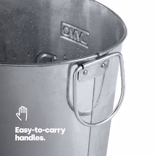 LIVIVO Silver Galvanised Steel 24L Drinks Ice Bucket with Handles – 4