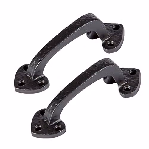 Hammer and Tongs Rustic Arrowhead Iron Door Handle in Matt Black, Pack of 2 – 2
