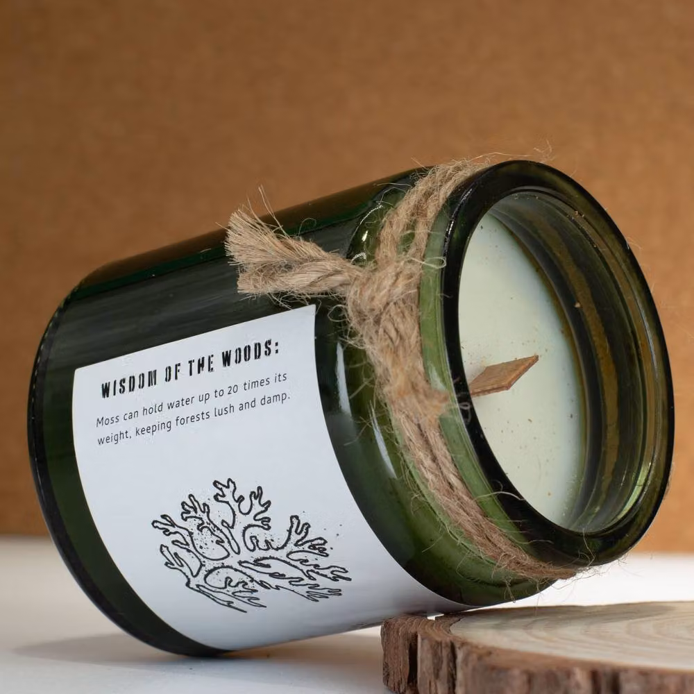 Serenityy Moss & Mist Natural Woodwick Soy Candle in Green – 3