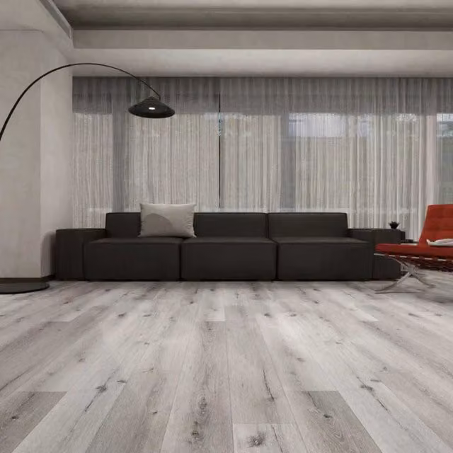 Durova Grey Oak Wood Look SPC Click System Flooring Plank, Grey