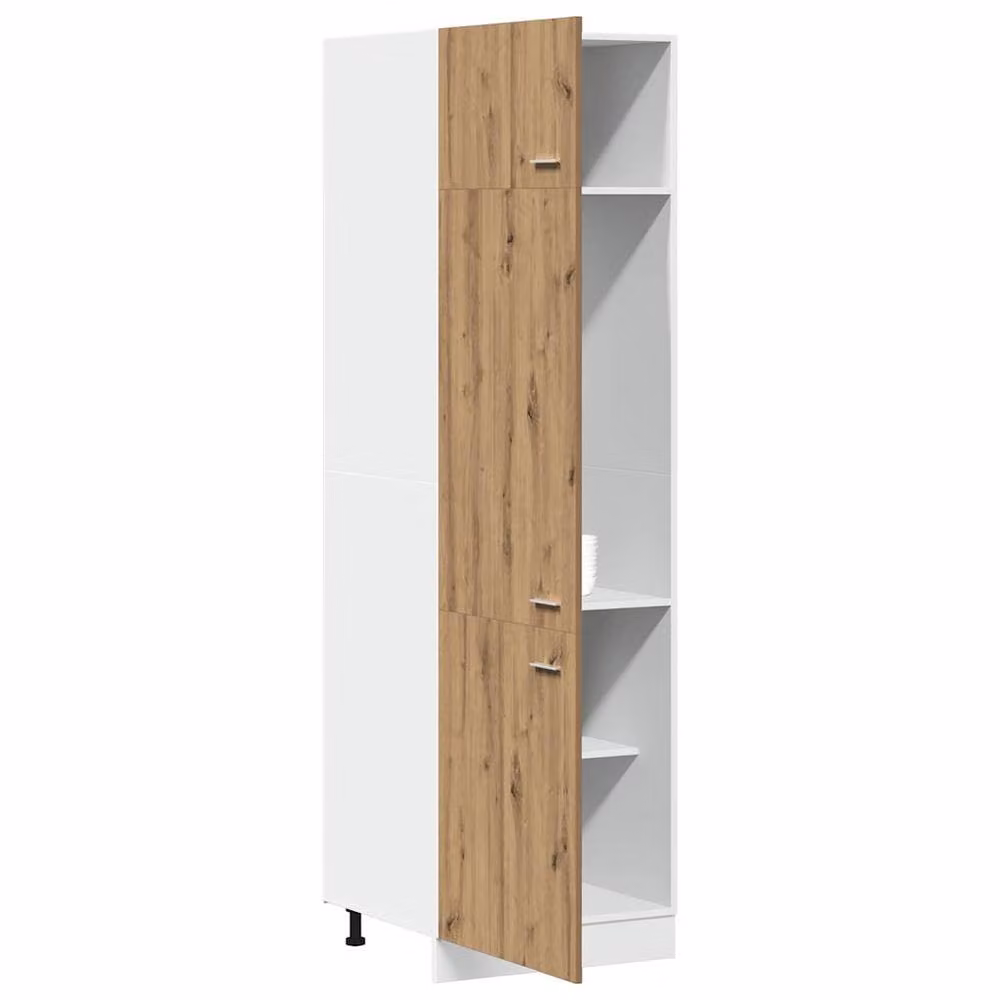 Berkfield Home Lyon Refrigerator Cabinet in Artisan Oak Brown, W/D/H: 60 x 57 x 207 cm – 2