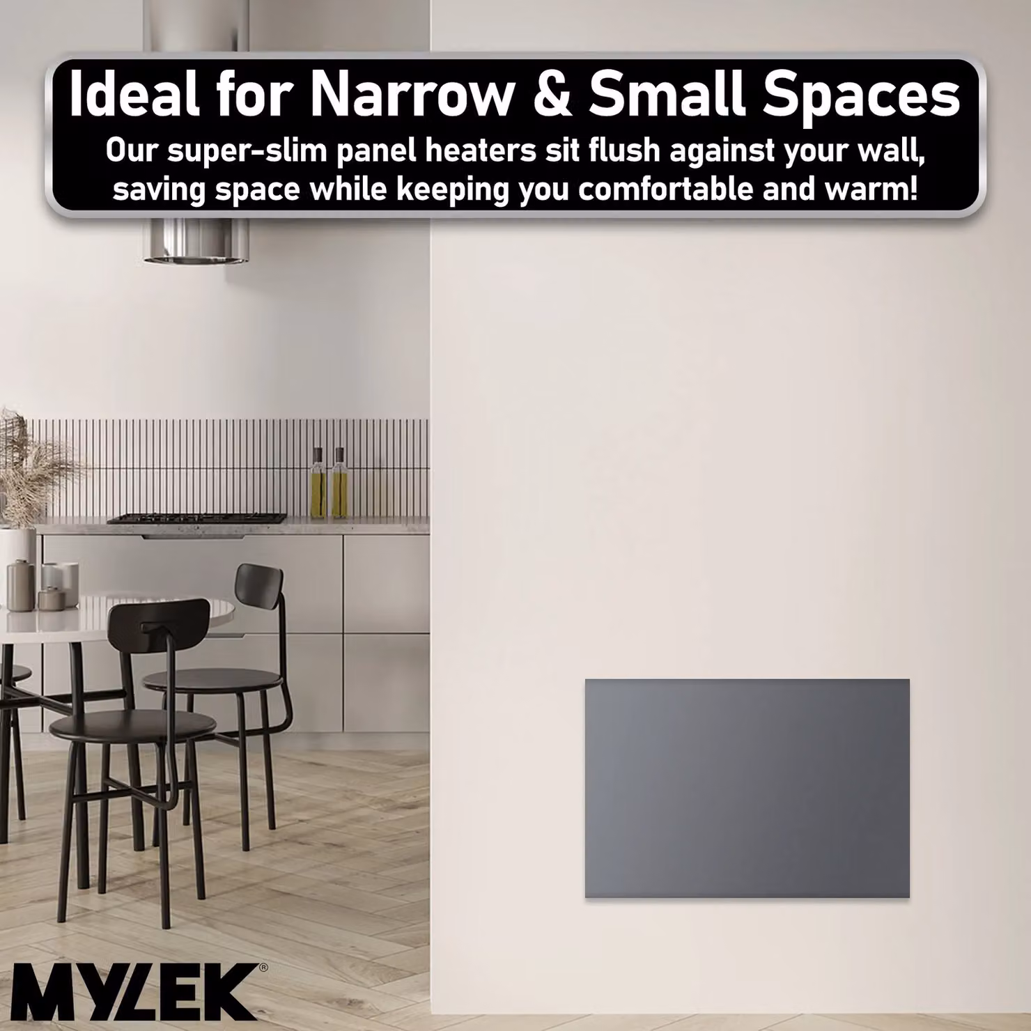 MYLEK 1200W Slimline Electric Panel Convector Heater with WiFi App Control in Anthracite – 6