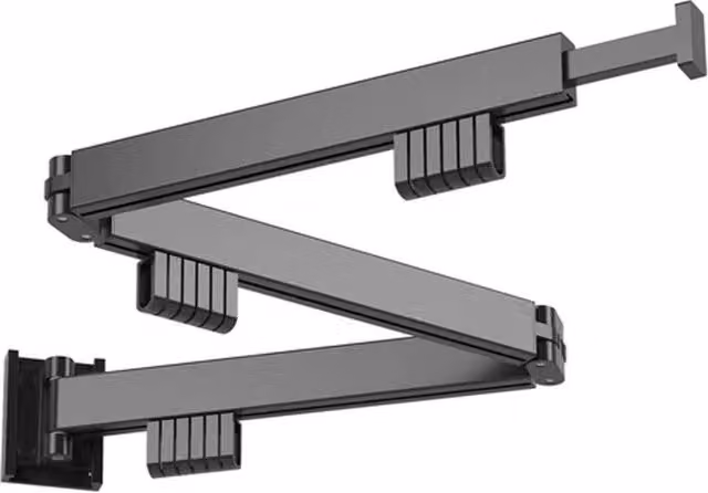 KORVIXA Foldable Wall Mounted Clothes Drying Rack in Black, W: 90 cm – 1