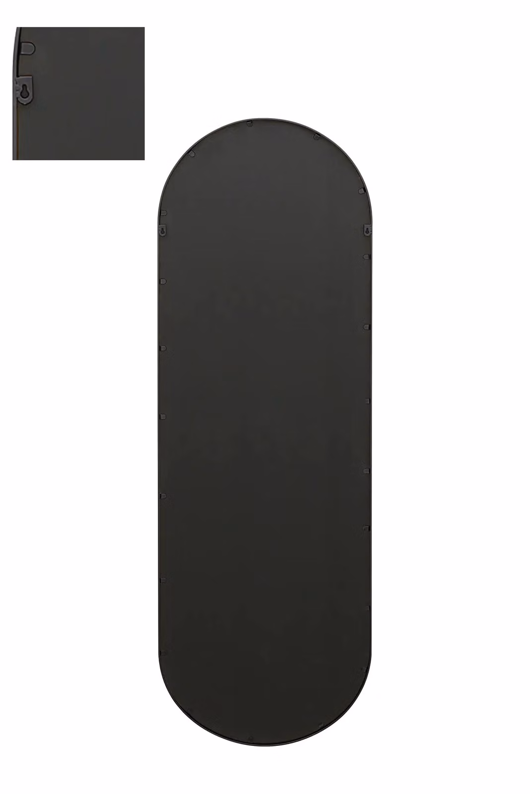 MirrorOutlet Black Metal Framed Double Arched Wall Mirror, H 180 x W 60 cm – 2