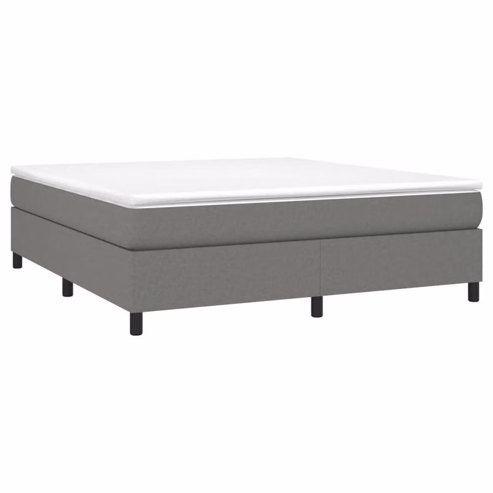 Berkfield Home Upholstered Box Spring Bed Frame, Grey, W: 180 cm, D: 200 cm – 3