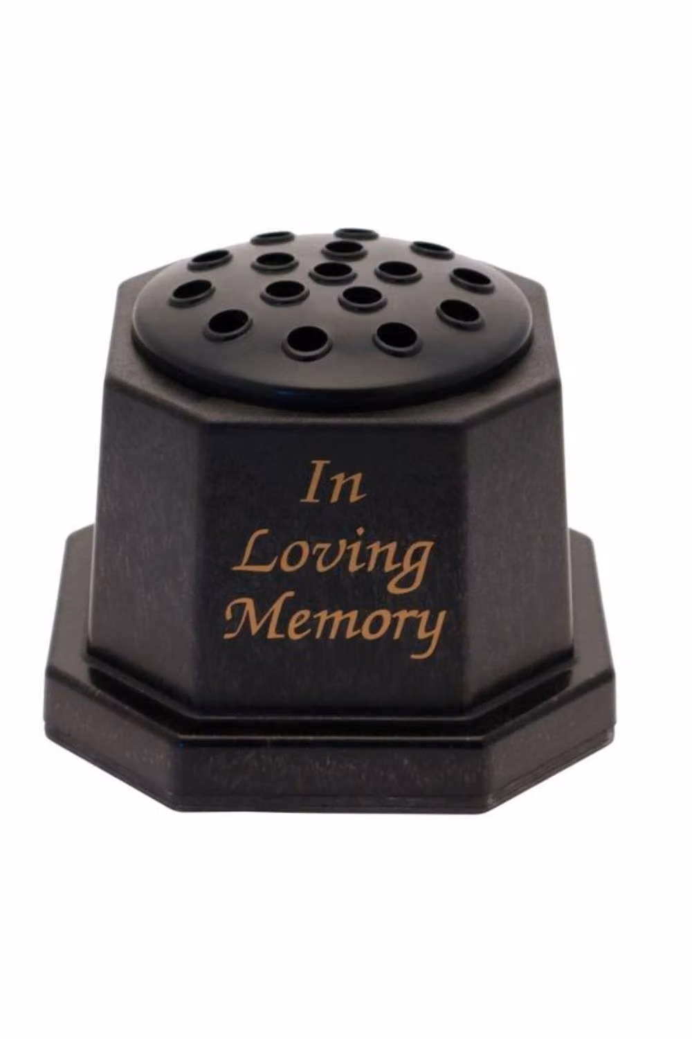 KDMD In Loving Memory Condolence Vase in Black and Gold, H: 17 cm, W: 15 cm, D: 1 cm – 2