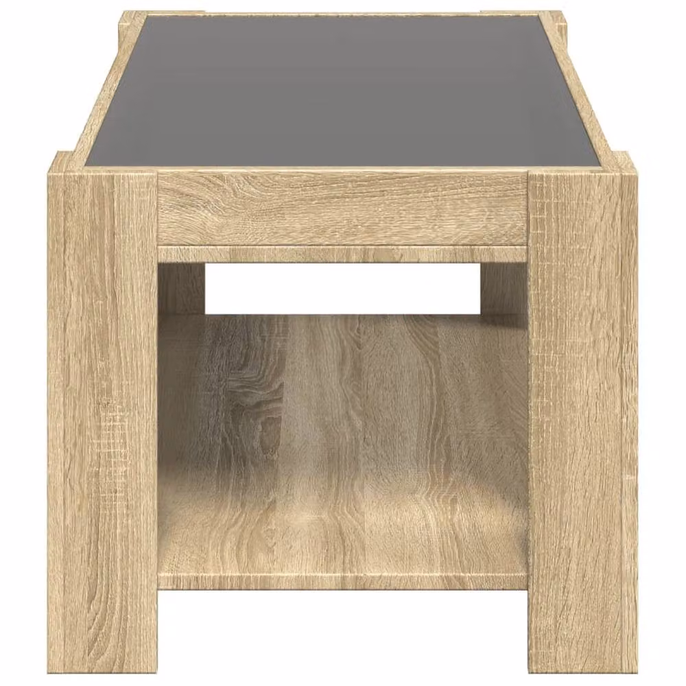Berkfield Home LED Coffee Table in Sonoma Oak Brown, W/D/H: 93 x 53 x 45 cm – 3