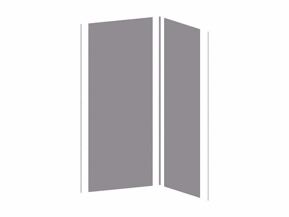 Itziar Set of 2 Grey Aluminium Shower Panels with Profiles, W: 90 cm – 2