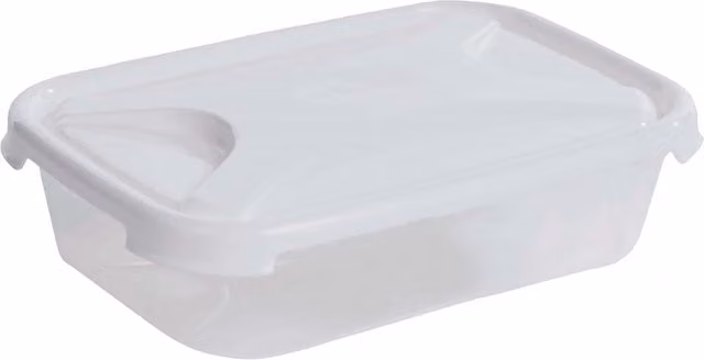 Wham Transparent and White Plastic Rectangular Food Container with Snap Lid, 1.0 l