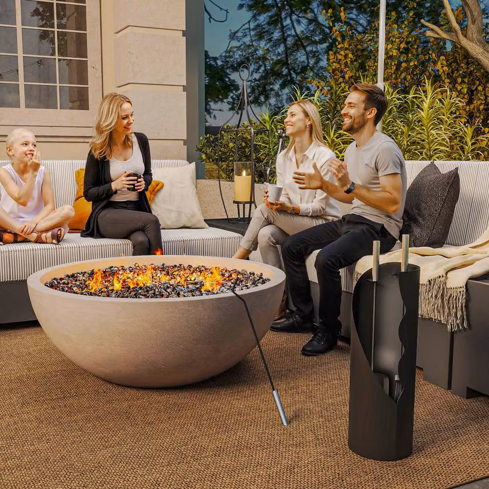 STILVORA Metal Fireplace Tools Set with Bucket in Black – 2