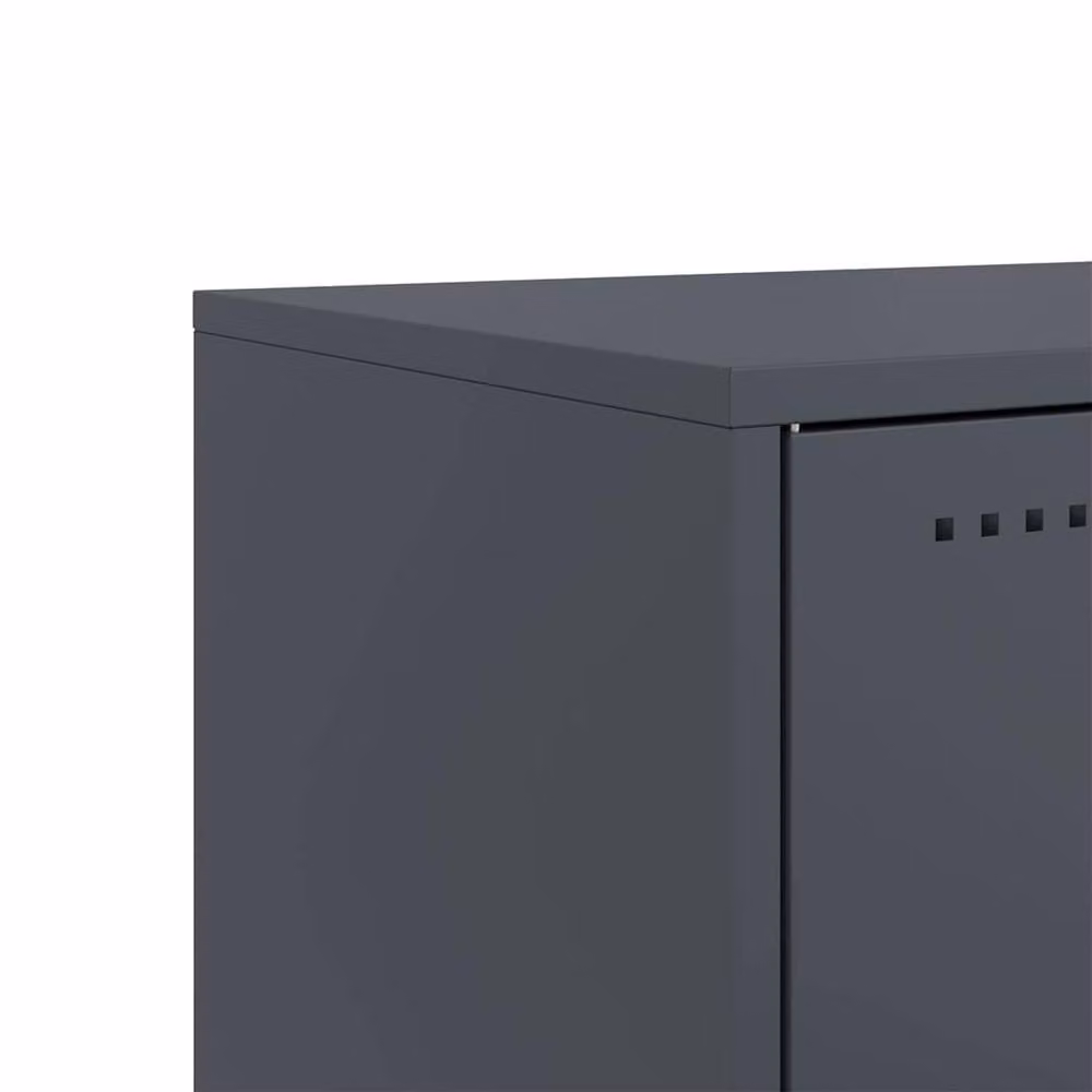 Berkfield Home Anthracite Metal TV Cabinet, W: 68 cm, D: 39 cm, H: 60.5 cm – 6