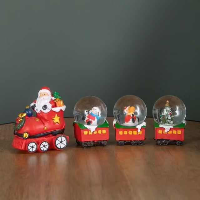 Samuel Alexander All Aboard Santa's Train Christmas Snow Sphere Decoration, Multicolour, Diameter: 25 cm