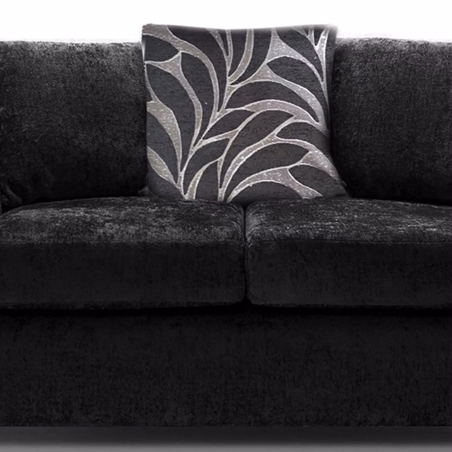 Furnishings For Less UK Zina 2 Seater Chenille Fabric Sofa in Black – 2