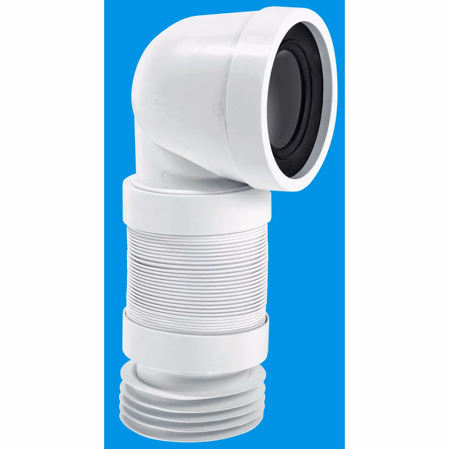 McAlpine 90 Degree Flexible WC Connector in White – 2
